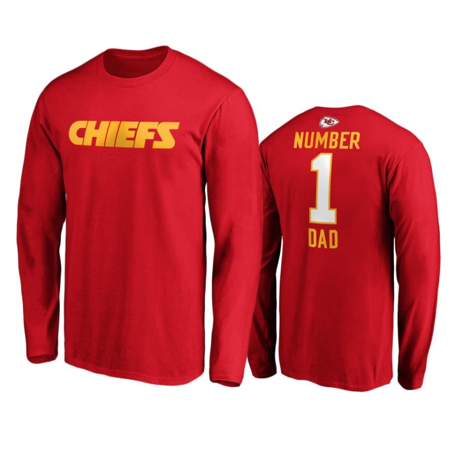 chiefs red number 1 dad team logo t shirt