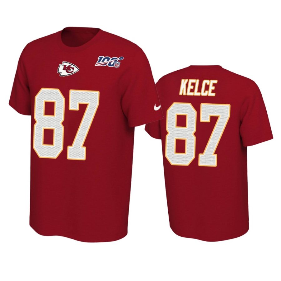 chiefs travis kelce red player pride 100th season tee