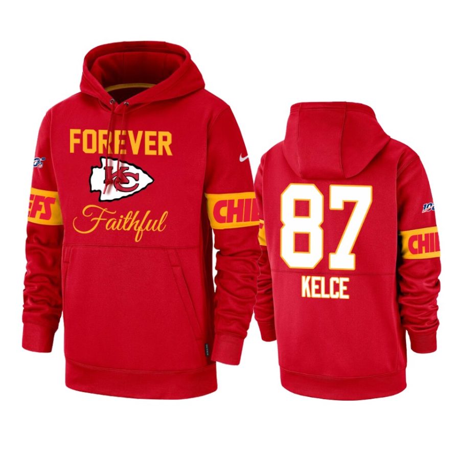 chiefs travis kelce red team logo forever faithful hoodie