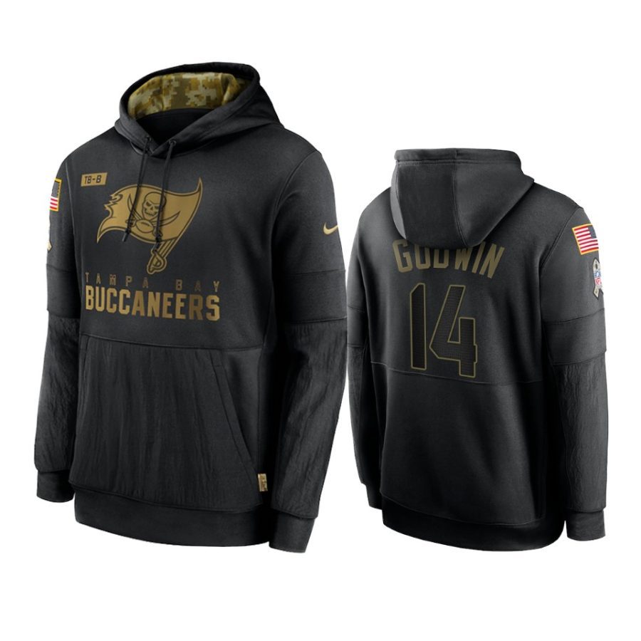 chris godwin buccaneers black 2020 salute to service sideline performance hoodie