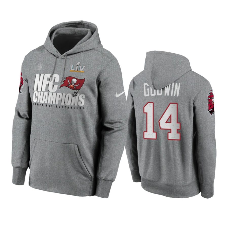 chris godwin buccaneers gray 2020 nfc champions hoodie