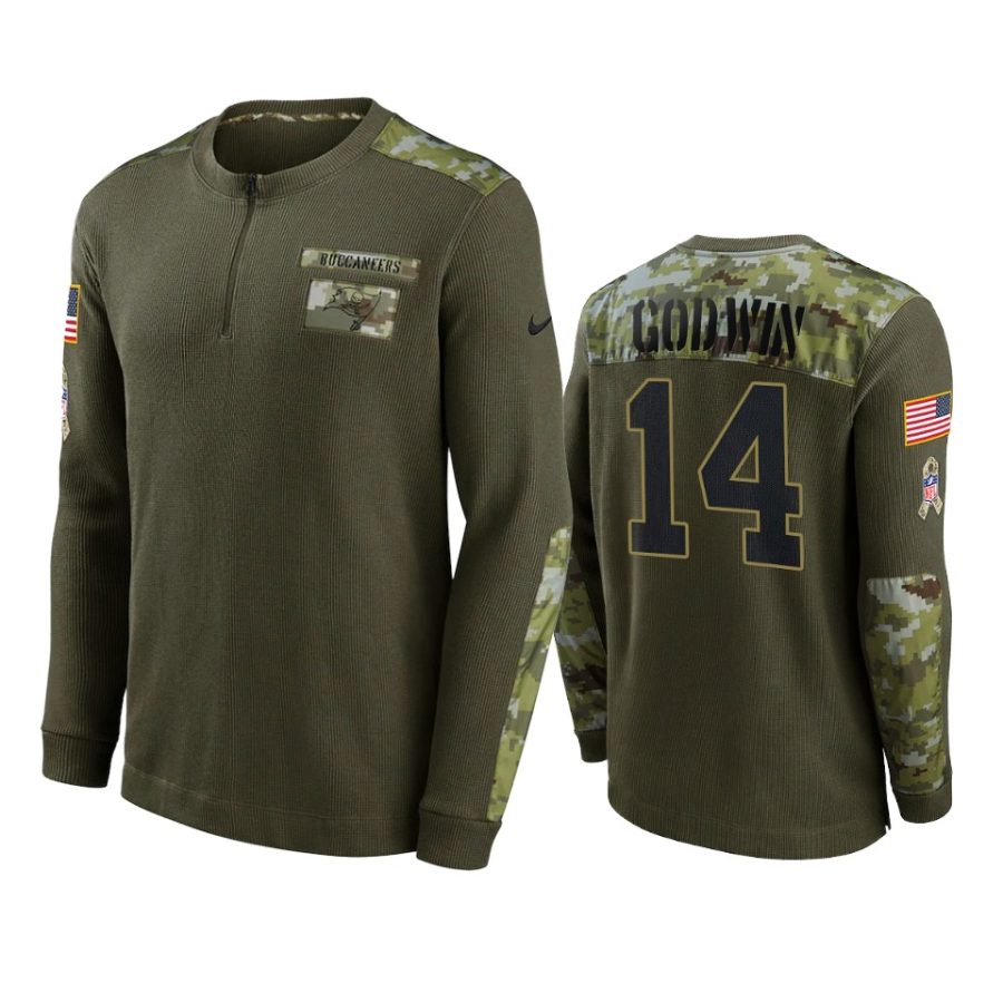 chris godwin buccaneers olive 2021 salute to service henley t shirt