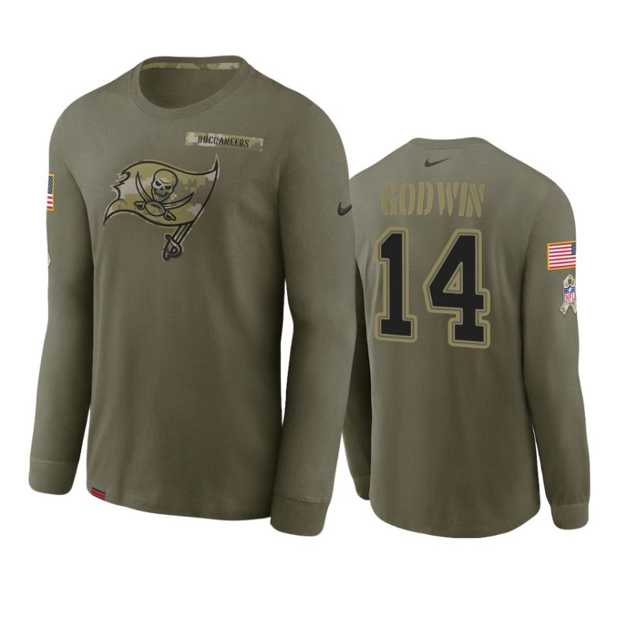 chris godwin buccaneers olive 2021 salute to service performance long sleeve t shirt