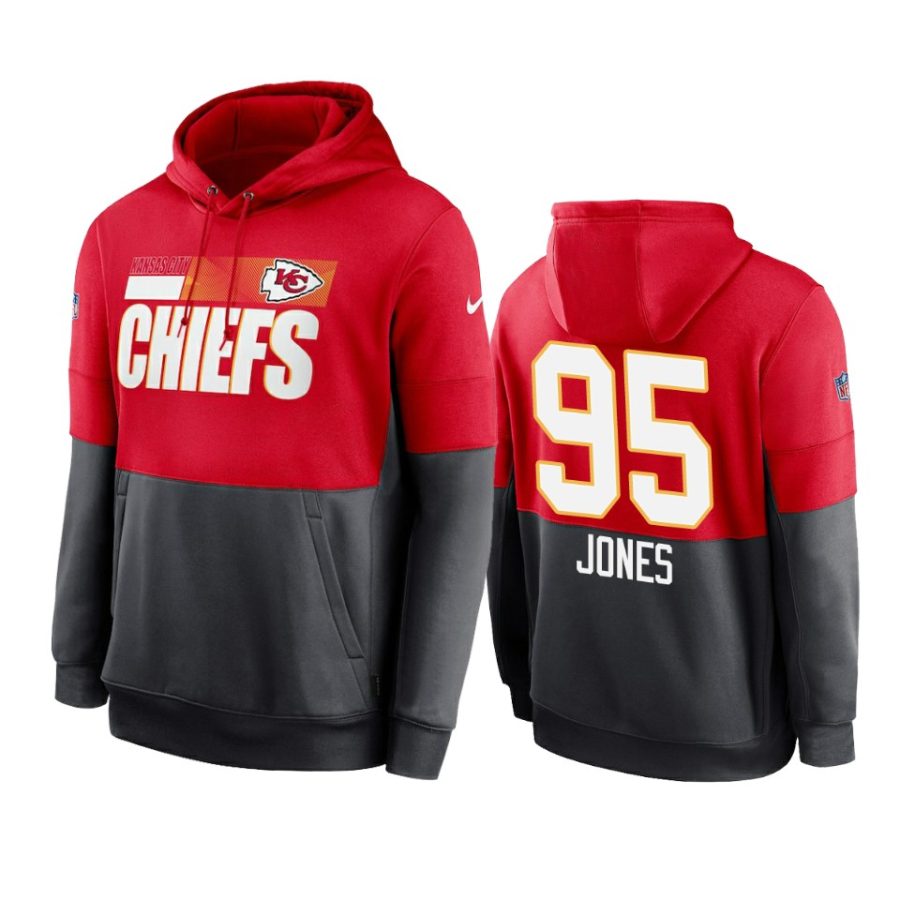 chris jones chiefs red charcoal sideline impact lockup hoodie