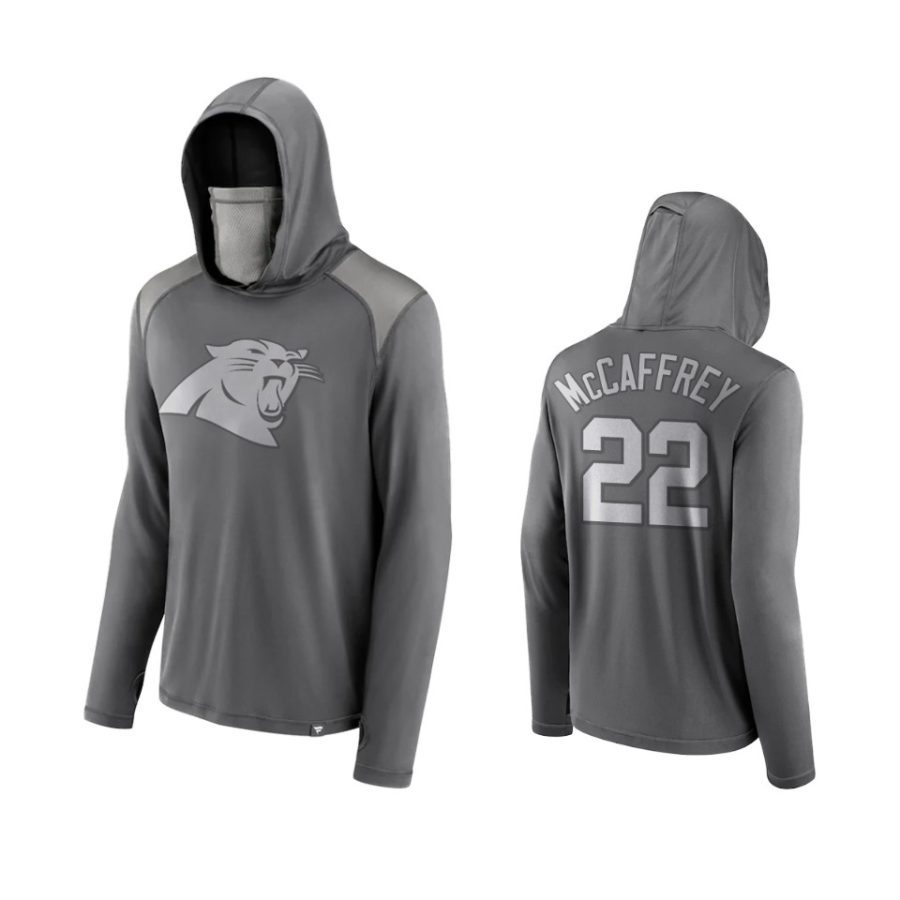 christian mccaffrey panthers gray rally on transitional face covering hoodie