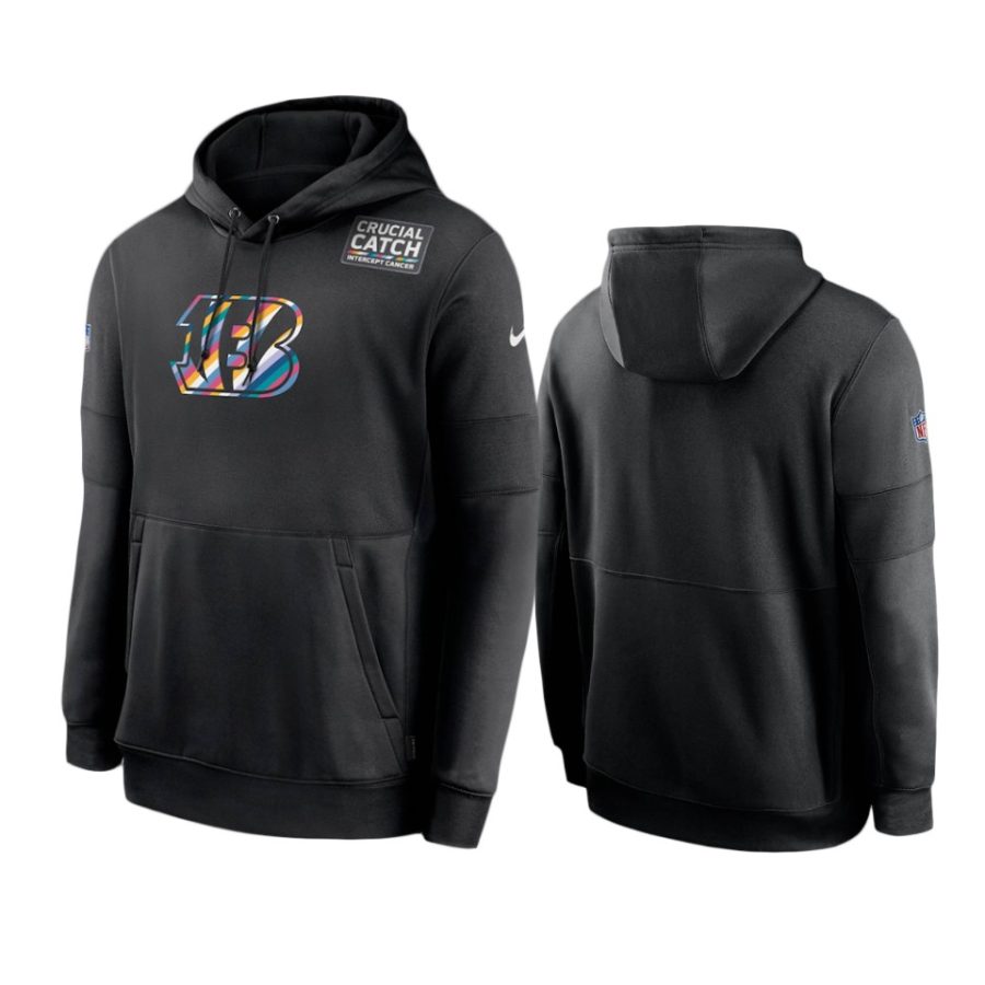 cincinnati bengals black crucial catch sideline performance hoodie