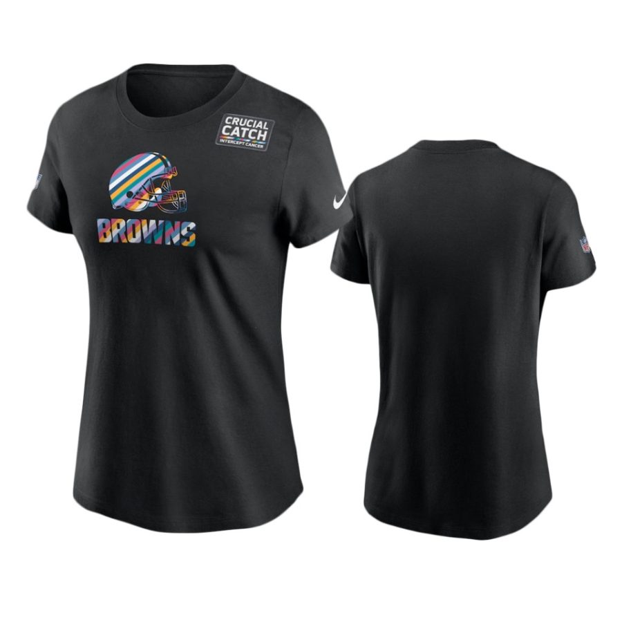 cleveland browns black crucial catch multicolor t shirt