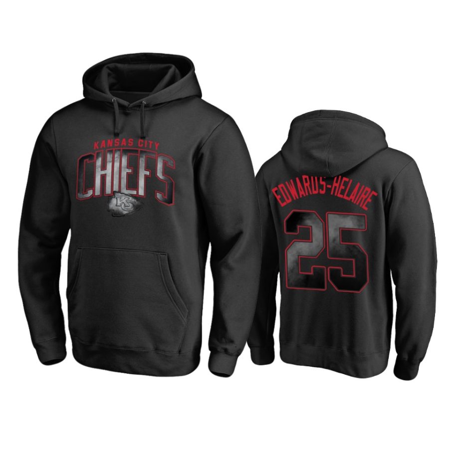 clyde edwards helaire chiefs black arch smoke hoodie