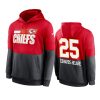 clyde edwards helaire chiefs red charcoal sideline impact lockup hoodie