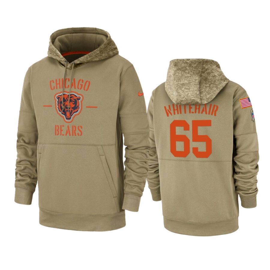 cody whitehair bears tan 2019 salute to service sideline therma hoodie