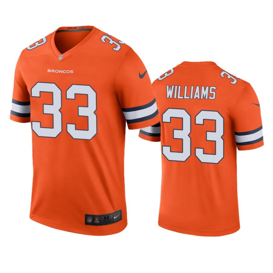 color rush legend broncos javonte williams orange jersey