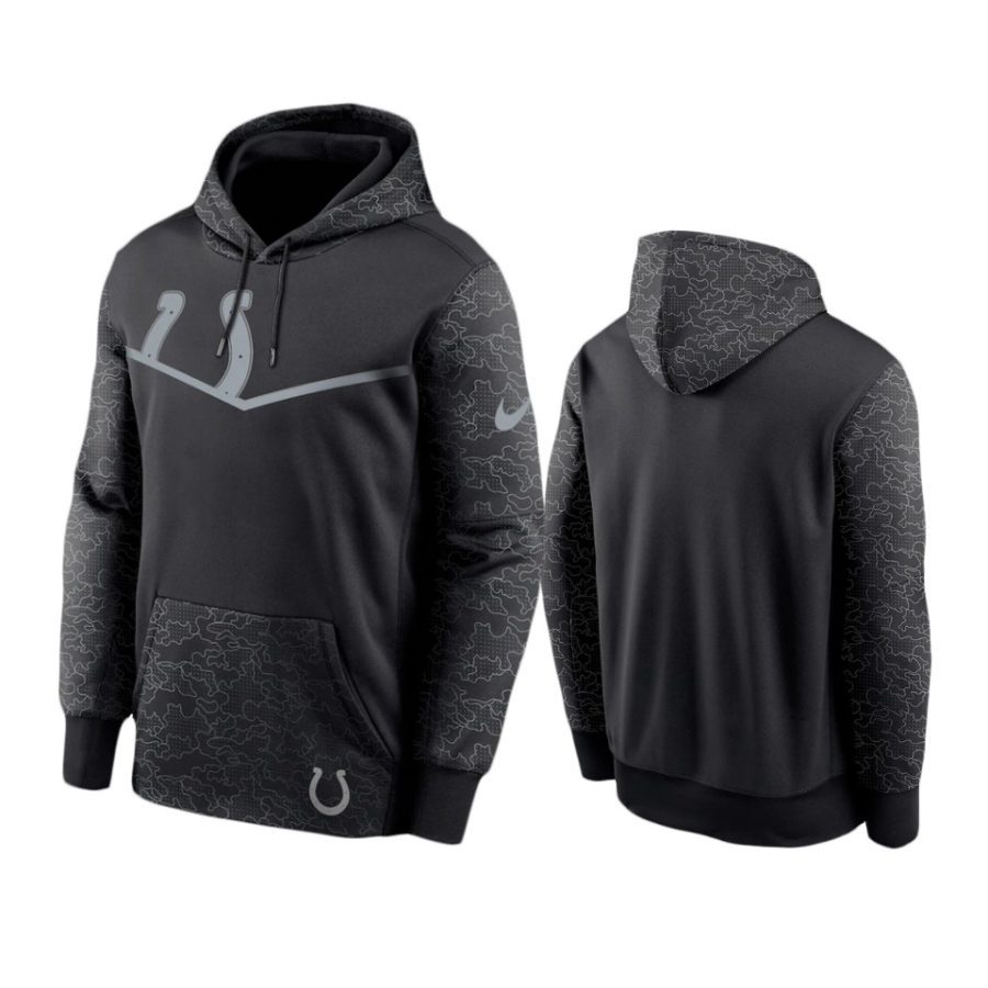 colts black rflctv chevron pullover hoodie