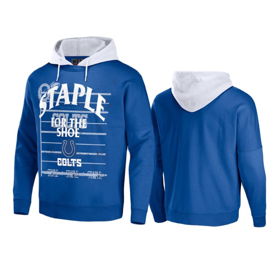 colts blue staple throwback vintage wash hoodie