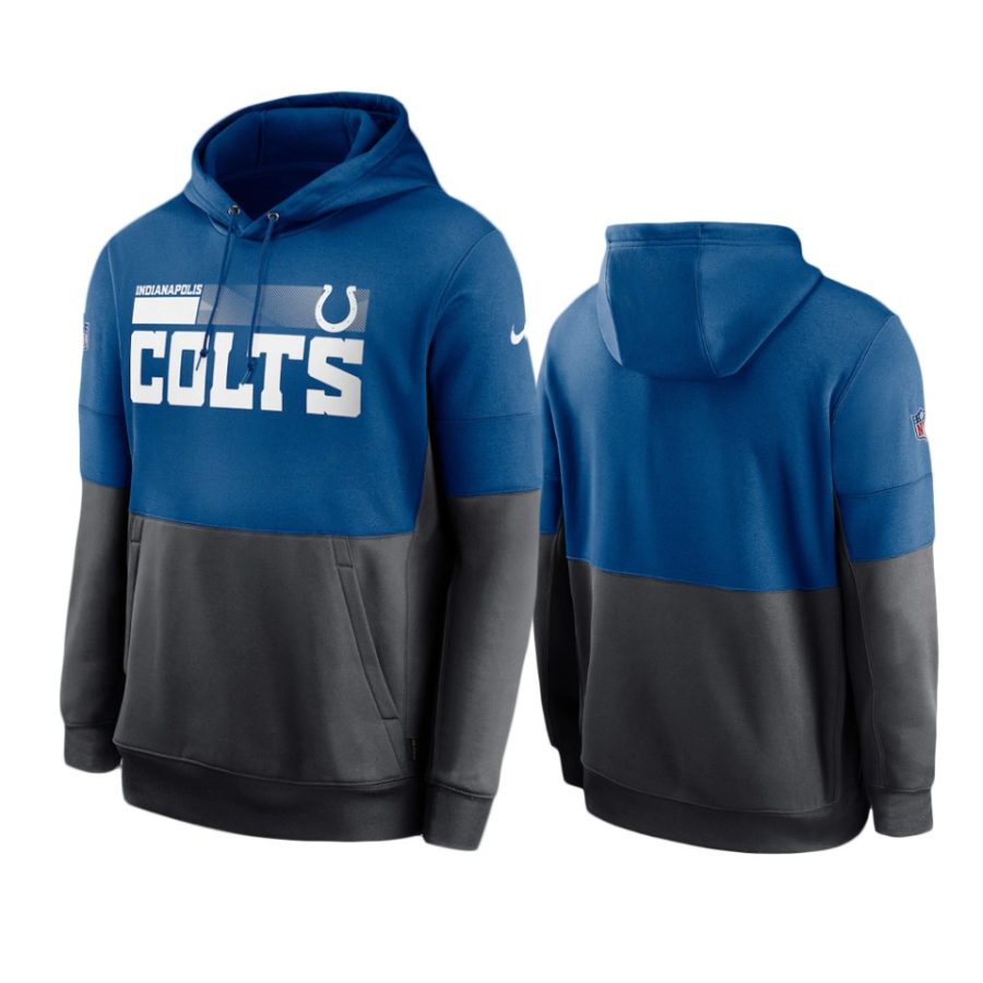 colts royal charcoal sideline impact lockup performance hoodie