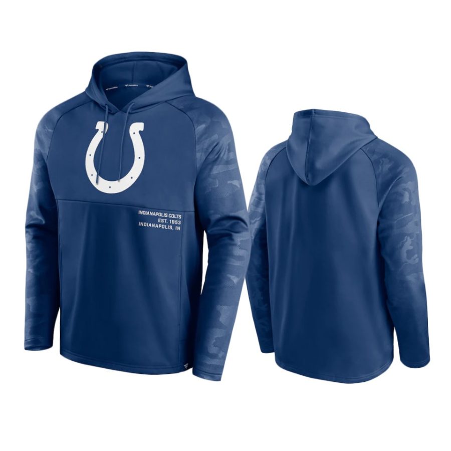 colts royal shade defender raglan pullover hoodie