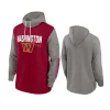 commanders burgundy color block fashion hoodie