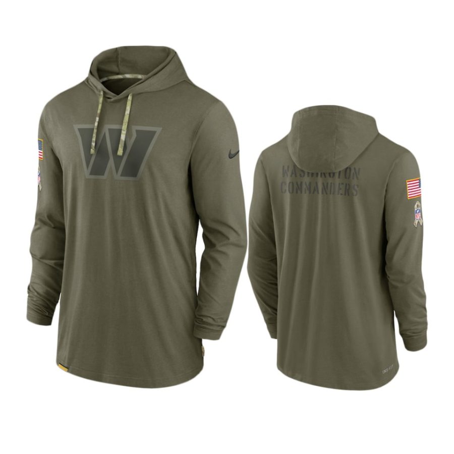 commanders olive 2022 salute to service tonal pullover hoodie