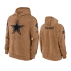 cowboys brown 2023 salute to service club hoodie