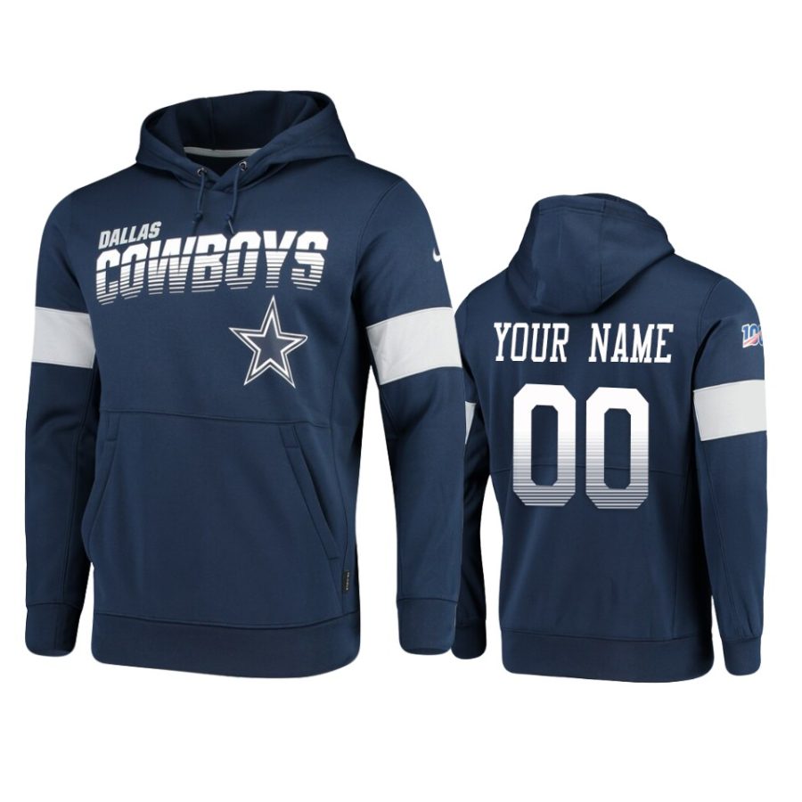 cowboys custom navy sideline team logo 100th season hoodie