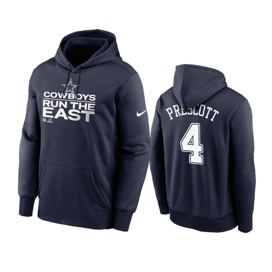 cowboys dak prescott navy 2021 nfc east division champions hoodie