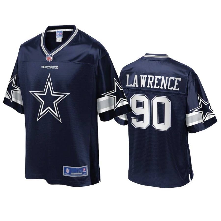 cowboys demarcus lawrence pro line navy icon jersey