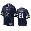 cowboys ezekiel elliott pro line navy icon jersey