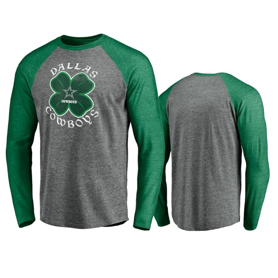 cowboys gray green st. patricks day celtic crew t shirt