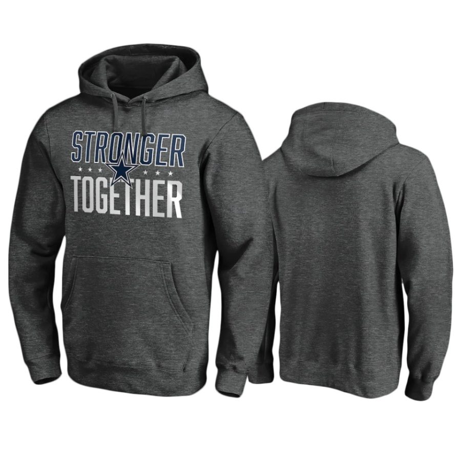 cowboys heather charcoal stronger together hoodie