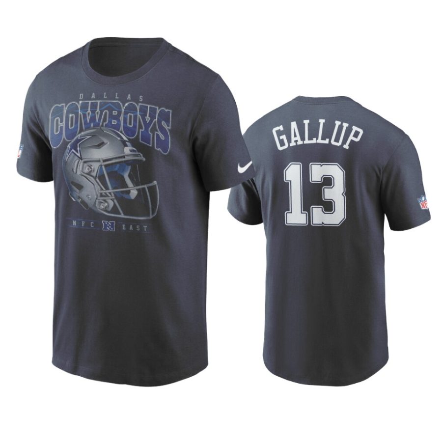 cowboys michael gallup navy helmet t shirt