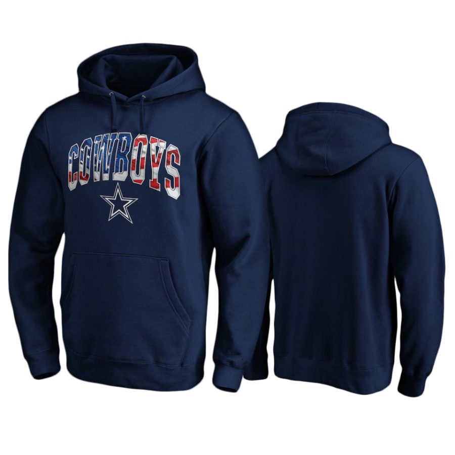 cowboys navy banner wave pullover hoodie