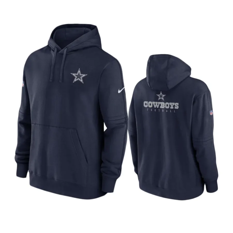 cowboys navy sideline club fleece hoodie