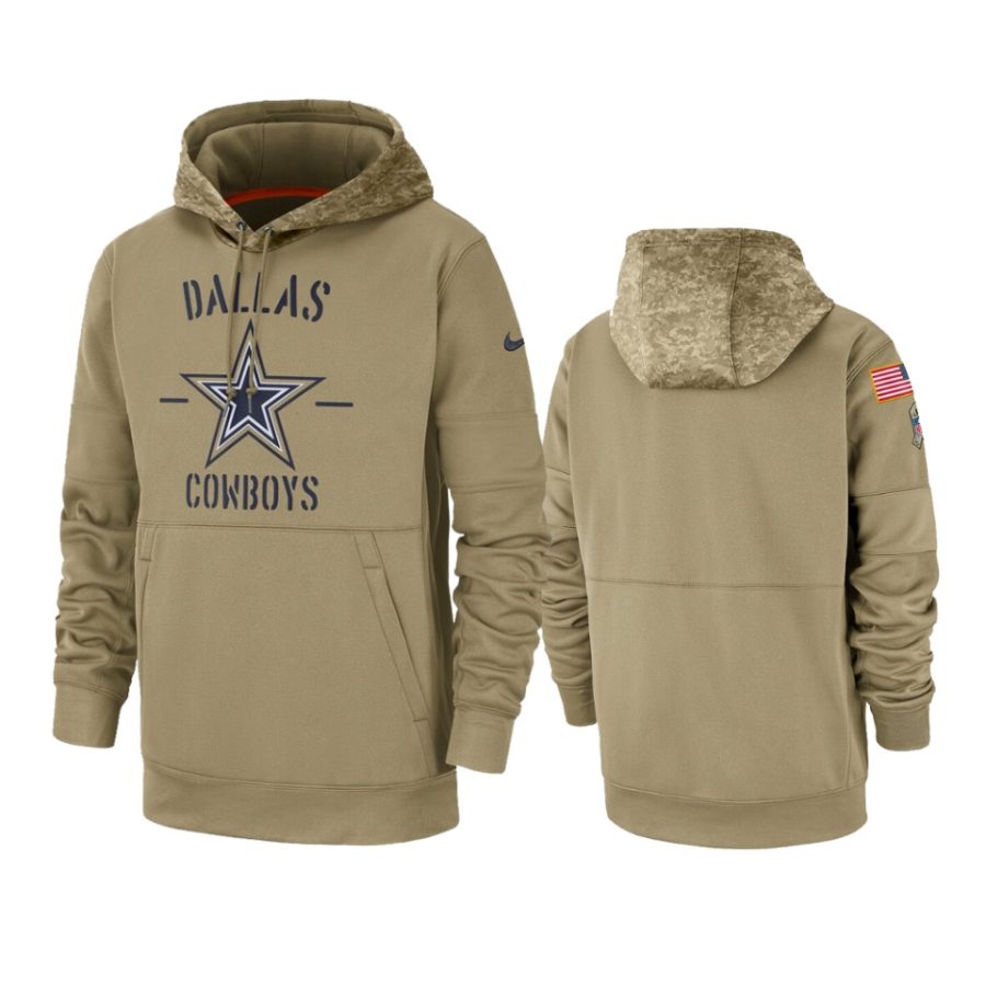 cowboys tan 2019 salute to service sideline therma hoodie