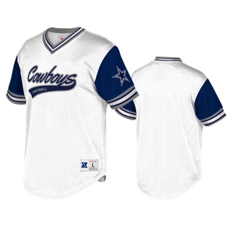 cowboys white navy top prospect mesh t shirt