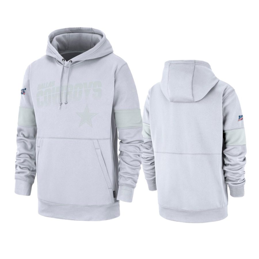 cowboys white nfl 100 2019 sideline hoodie