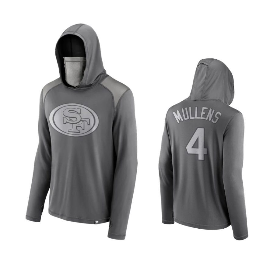 custom 49ers gray rally on transitional face covering hoodie