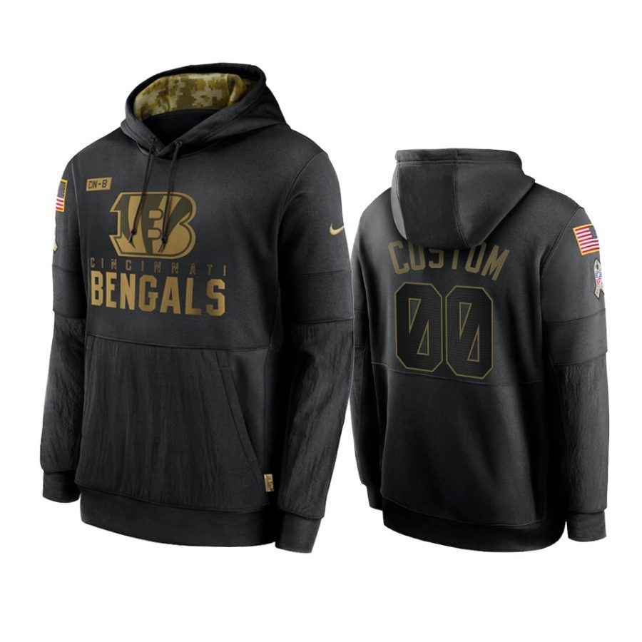 custom bengals black 2020 salute to service sideline performance hoodie