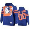 custom broncos royal big face hoodie