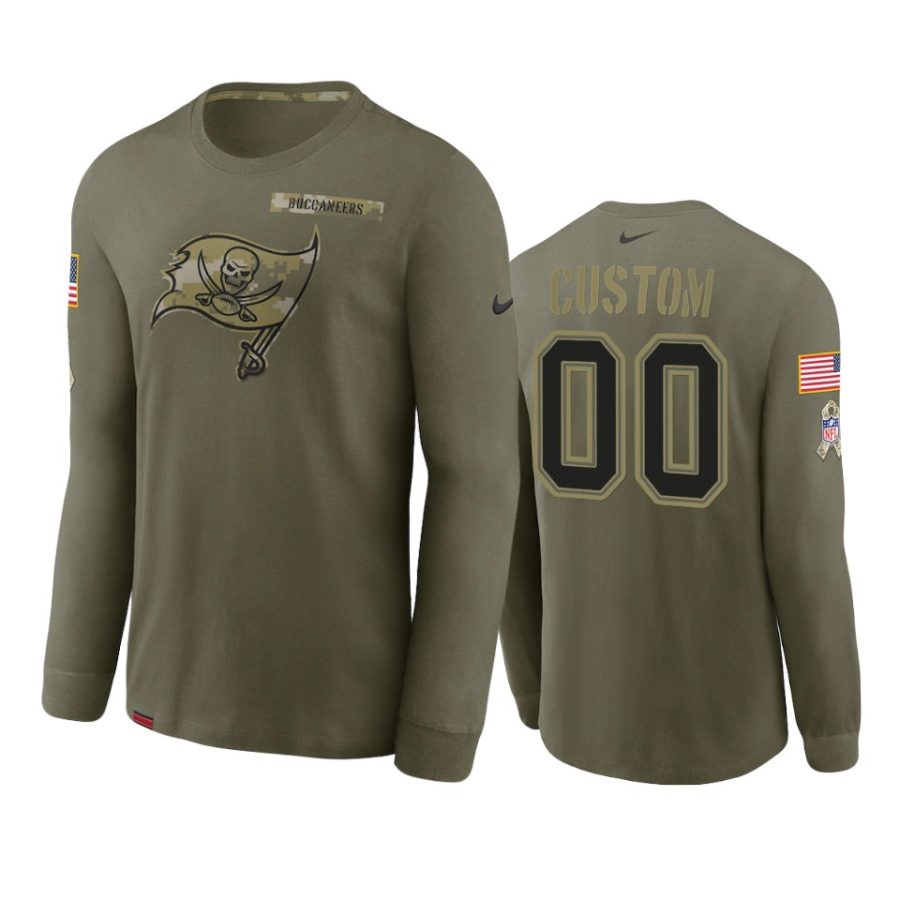 custom buccaneers olive 2021 salute to service performance long sleeve t shirt