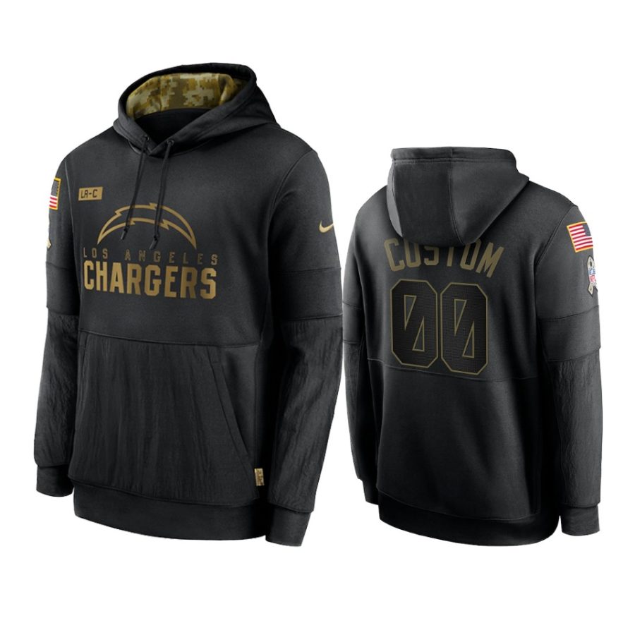 custom chargers black 2020 salute to service sideline performance hoodie