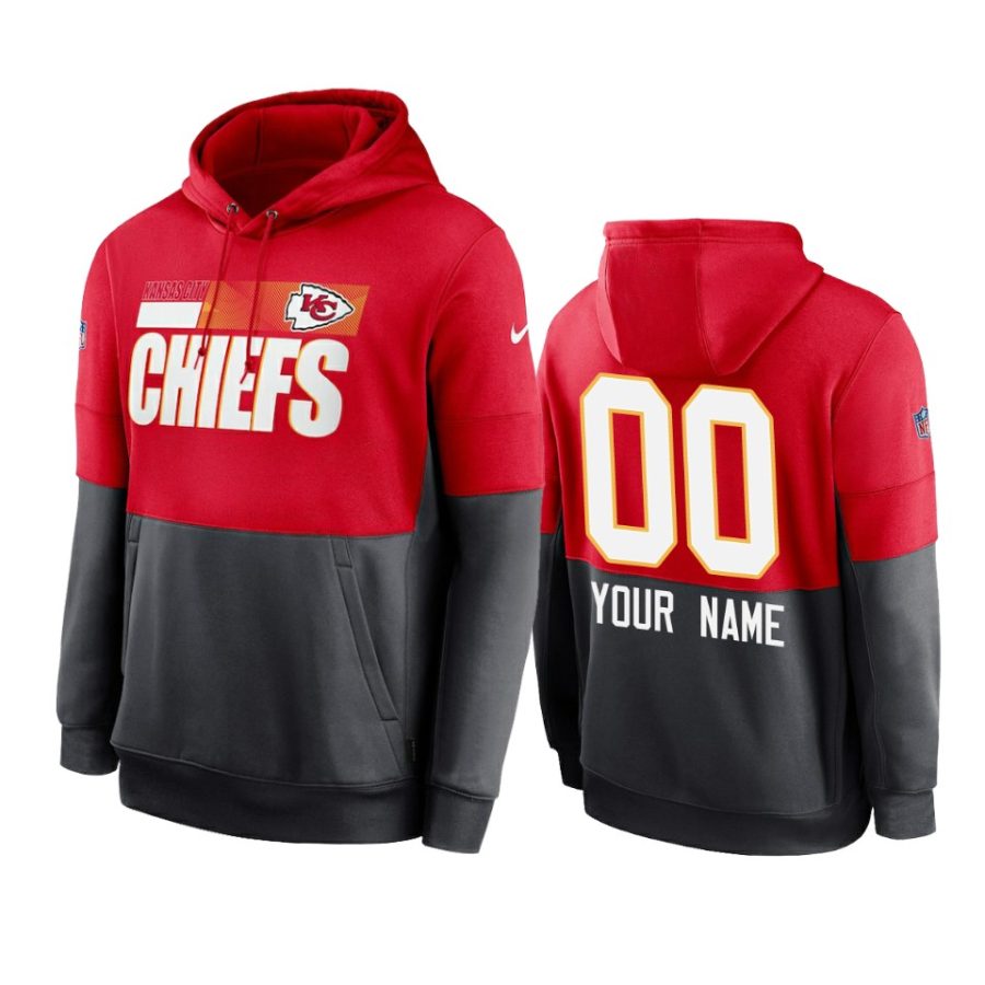 custom chiefs red charcoal sideline impact lockup hoodie