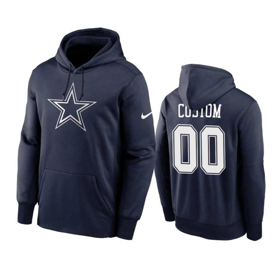 custom cowboys navy primary logo hoodie