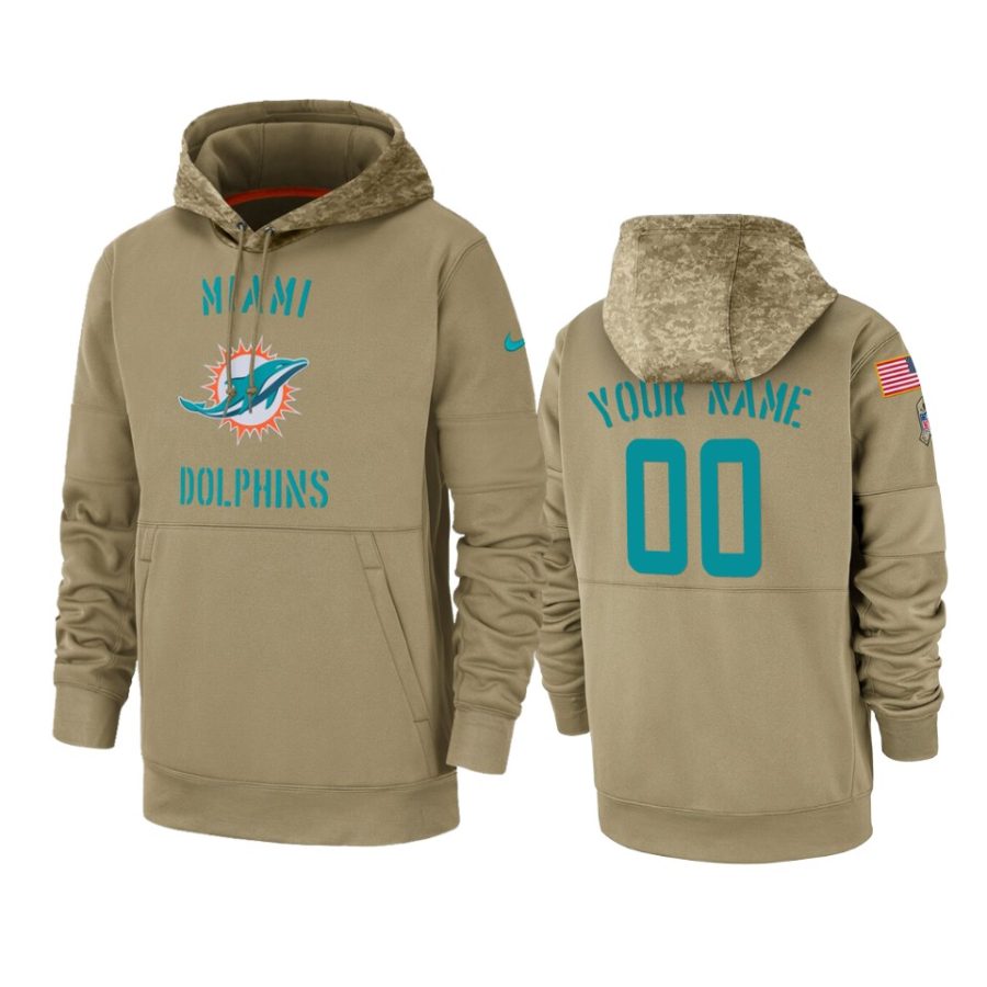 custom dolphins tan 2019 salute to service sideline therma hoodie