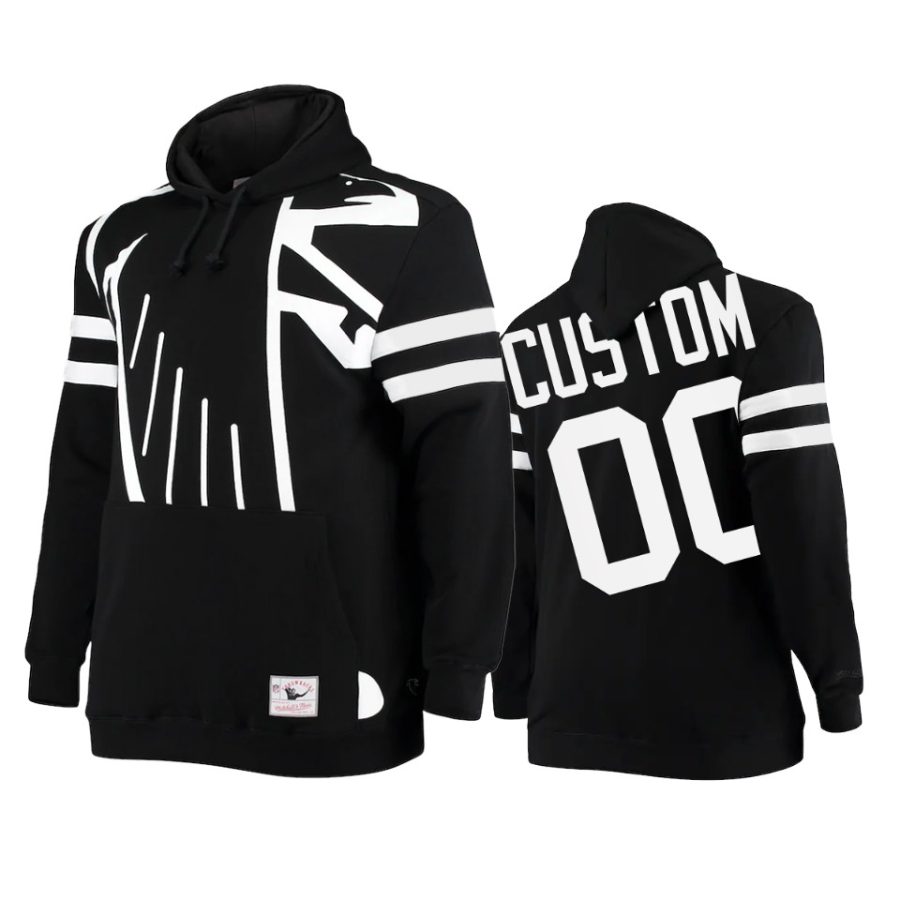 custom falcons black big face hoodie