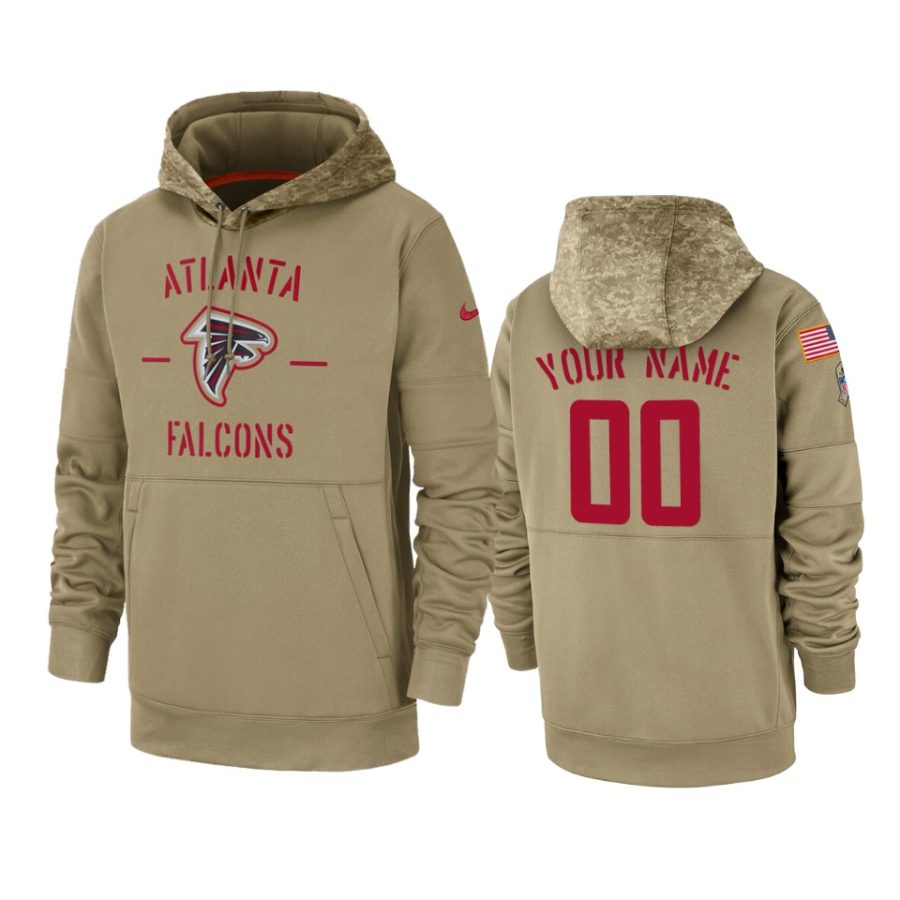 custom falcons tan 2019 salute to service sideline therma hoodie