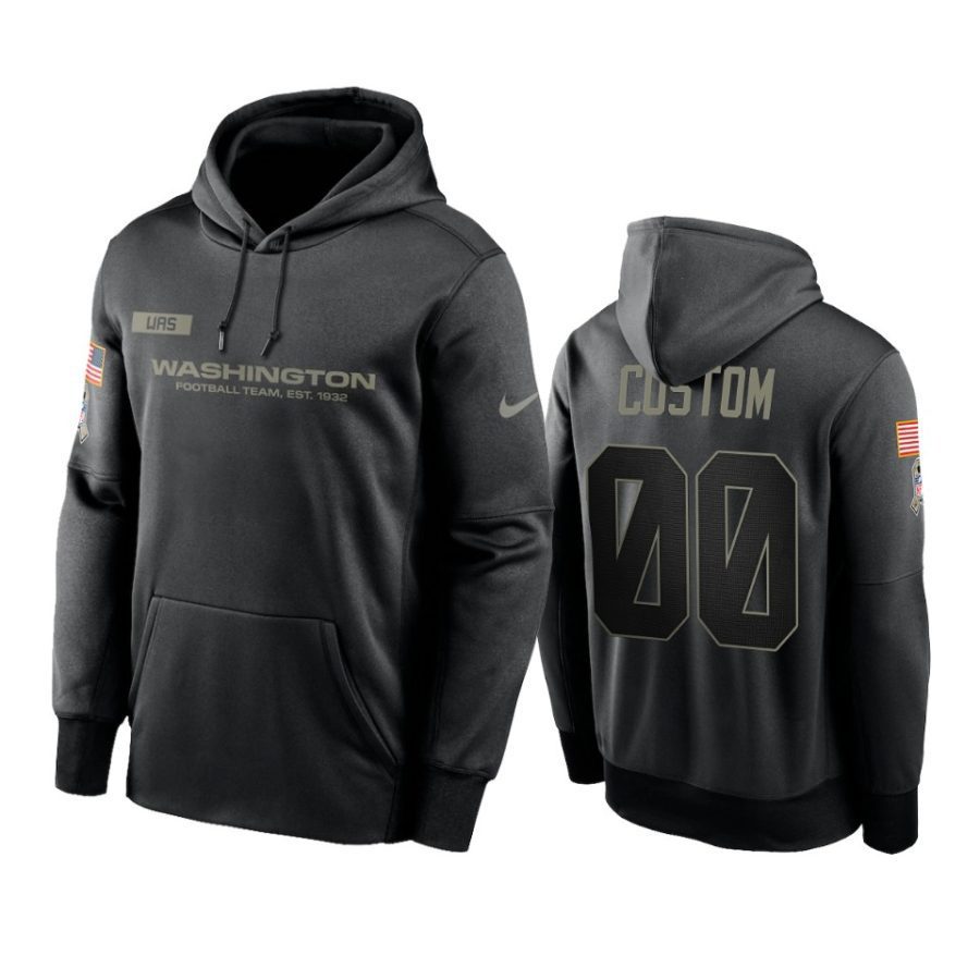 custom football team black 2020 salute to service sideline performance hoodie