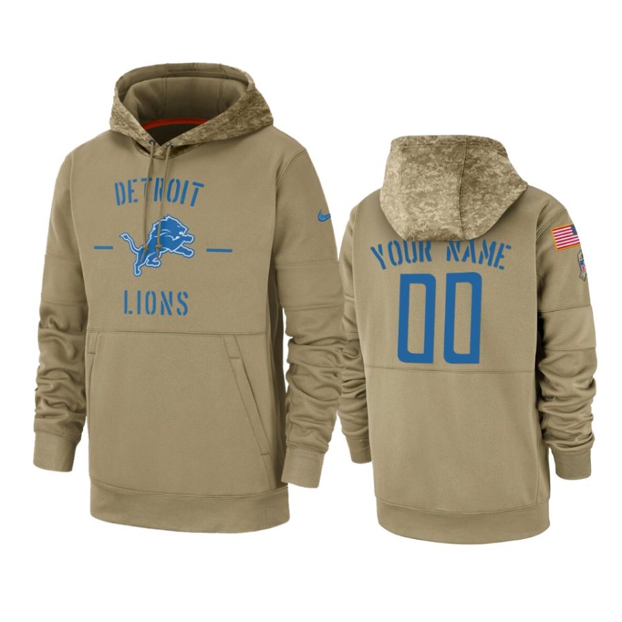 custom lions tan 2019 salute to service sideline therma hoodie