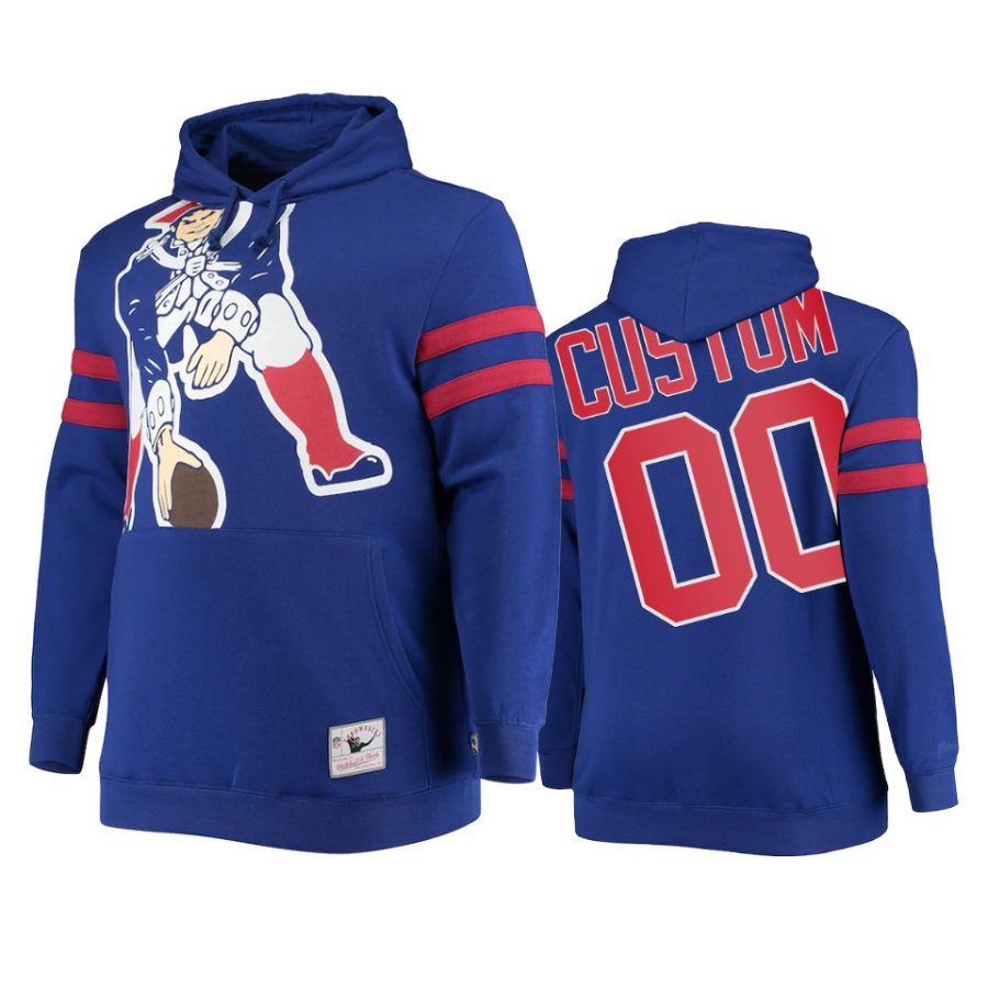 custom patriots royal big face hoodie