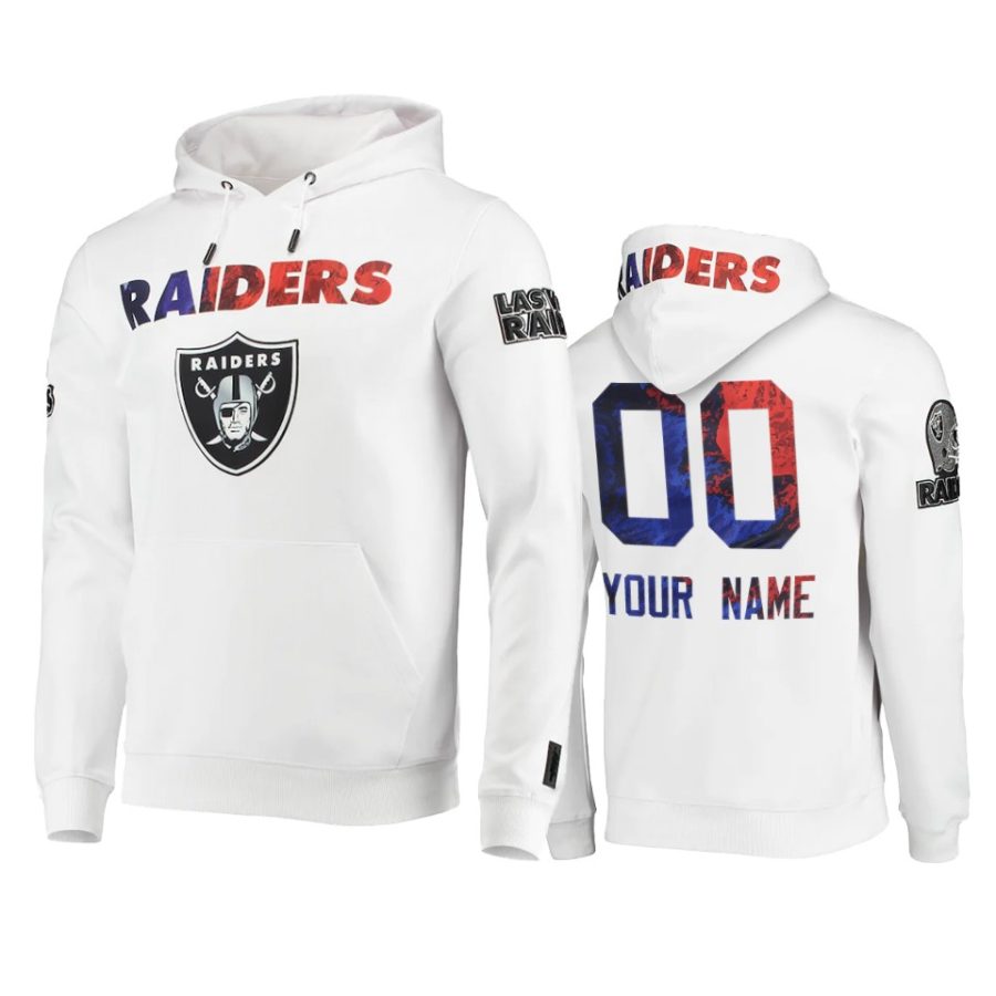 custom raiders white americana hoodie