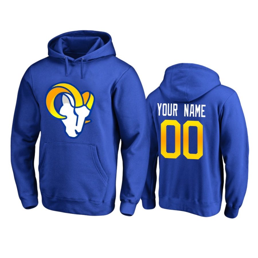 custom rams royal primary logo pullover hoodie