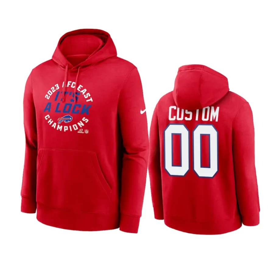 custom red 2023 afc east division champions locker room hoodie